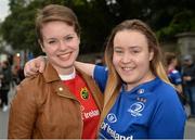 8 October 2016; Munster and Leinster supporters Mary O'Connor from Tipperary and Clare Cashman from Dublin at the Guinness PRO12 Round 6 match between Leinster and Munster at the Aviva Stadium in Lansdowne Road, Dublin. Photo by Eóin Noonan/Sportsfile
