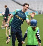 8 October 2016; Limerick hurler Séamus Hickey instructs players from the Gailltír Camogie Club, Co Waterford, at Croke Park today which played host to some of Ireland’s most talented hurlers, along with over 500 children, who lined-out to learn tips and skills from their hurling heroes as part of Centra’s Live Well hurling initiative. The participating children, who experienced a once in a lifetime opportunity, came from 12 lucky GAA clubs who each claimed their very special spot by winning a Live Well hurling challenge during the summer. Croke Park, Dublin. Photo by Cody Glenn/Sportsfile