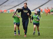 8 October 2016; Tipperary hurler Séamus Callanan plays hurling with Emma Barry, age 10, left, and Alannah O'Sullivan, age 12, from the Gailltír Camogie Club, Co Waterford, at Croke Park today which played host to some of Ireland’s most talented hurlers, along with over 500 children, who lined-out to learn tips and skills from their hurling heroes as part of Centra’s Live Well hurling initiative. The participating children, who experienced a once in a lifetime opportunity, came from 12 lucky GAA clubs who each claimed their very special spot by winning a Live Well hurling challenge during the summer. Croke Park, Dublin. Photo by Cody Glenn/Sportsfile