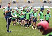 8 October 2016; Cork hurler Anthony Nash congratulates members of the Gailltír Camogie Club, Co Waterford, during a &quot;crossbar challenge&quot; at Croke Park today which played host to some of Ireland’s most talented hurlers, along with over 500 children, who lined-out to learn tips and skills from their hurling heroes as part of Centra’s Live Well hurling initiative. The participating children, who experienced a once in a lifetime opportunity, came from 12 lucky GAA clubs who each claimed their very special spot by winning a Live Well hurling challenge during the summer. Croke Park, Dublin. Photo by Cody Glenn/Sportsfile