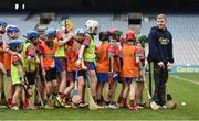 8 October 2016; Clare hurler Podge Collins lines up anxious youth hurlers from Shamrocks GAA Club from Co Offally for a &quot;crossbar challenge&quot; as Croke Park today played host to some of Ireland’s most talented hurlers, along with over 500 children, who lined-out to learn tips and skills from their hurling heroes as part of Centra’s Live Well hurling initiative. The participating children, who experienced a once in a lifetime opportunity, came from 12 lucky GAA clubs who each claimed their very special spot by winning a Live Well hurling challenge during the summer. Croke Park, Dublin. Photo by Cody Glenn/Sportsfile