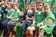 8 October 2016; Timmy Sheehan, age 4, from the Independent News Media team, holds his 3-week-old younger brother Davie Sheehan for the team photograph at Croke Park today which played host to some of Ireland’s most talented hurlers, along with over 500 children, who lined-out to learn tips and skills from their hurling heroes as part of Centra’s Live Well hurling initiative. The participating children, who experienced a once in a lifetime opportunity, came from 12 lucky GAA clubs who each claimed their very special spot by winning a Live Well hurling challenge during the summer. Croke Park, Dublin. Photo by Cody Glenn/Sportsfile