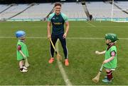 8 October 2016; Wexford hurler Lee Chin with Odhran Burke-Keaveney, left, and James Burke, both age 5, from Athenry in Galway as Croke Park today played host to some of Ireland’s most talented hurlers, along with over 500 children, who lined-out to learn tips and skills from their hurling heroes as part of Centra’s Live Well hurling initiative. The participating children, who experienced a once in a lifetime opportunity, came from 12 lucky GAA clubs who each claimed their very special spot by winning a Live Well hurling challenge during the summer. Croke Park, Dublin. Photo by Piaras Ó Mídheach/Sportsfile