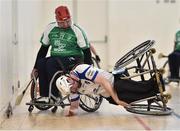 8 October 2016; Stephen Melvin of Connacht in action against Lorcan Madden during the M. Donnelly GAA Wheelchair Hurling Interprovincial All-Ireland Finals at I.T. Blanchardstown in Blanchardstown, Dublin. Photo by Sportsfile