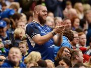 8 October 2016; A Leinster supporter applauds following a second try by Isa Nacewa of Leinster at the Guinness PRO12 Round 6 match between Leinster and Munster at the Aviva Stadium in Lansdowne Road, Dublin. Photo by Seb Daly/Sportsfile