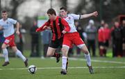 16 February 2011; Rory Gartland, Galway Technical Institute, in action against John Bingham, Dundalk IT. CUFL First Division Final, Dundalk IT v Galway Technical Institute, Leixlip United, Leixlip, Co. Dublin. Picture credit: David Maher / SPORTSFILE
