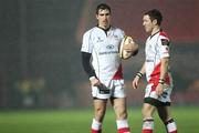 18 February 2011; Ruan Pienaar and Paddy Wallace, right, Ulster, during the game against Scarlets. Celtic League, Scarlets v Ulster, Parc Y Scarlets, Llanelli, Wales. Picture credit: Steve Pope / SPORTSFILE