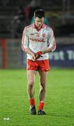 19 February 2011; A dejected Enda McGinley, Tyrone, after the game. Allianz Football League, Division 2 Round 2, Tyrone v Donegal, Healy Park, Omagh, Co. Tyrone. Picture credit: Oliver McVeigh / SPORTSFILE