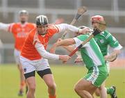 20 February 2011; Martin Maguire, Armagh, in action against Colm Burke, Armagh v London, Athletic Grounds, Armagh. Picture credit: Oliver McVeigh / SPORTSFILE