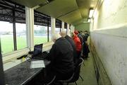 20 February 2011; A general view of journalists in the press box during the game. Allianz Football League, Division 2 Round 2, Kildare v Derry, St Conleth's Park, Newbridge, Co. Kildare. Picture credit: Barry Cregg / SPORTSFILE