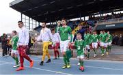 7 October 2016; Thomas Hoban Republic of Ireland team captain leads his team-mates out for the game against Serbia during the UEFA U21 Championship Qualifier match between Republic of Ireland and Serbia at the RSC, Waterford. Photo by Matt Browne/Sportsfile