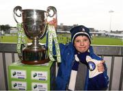 8 October 2016; Limerick FC supporter Conor Hannan, aged 7, from Weston, Limerick, with the cup before the SSE Airtricity League First Division match between Limerick and Drogheda United at The Markets Field in Limerick. Photo by Diarmuid Greene/Sportsfile