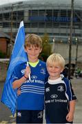 8 October 2016; Leinster supporters Jamie Kirrane age 6 Ben Kirrane age 3 from Dublin at the Guinness PRO12 Round 6 match between Leinster and Munster at the Aviva Stadium in Lansdowne Road, Dublin. Photo by Eóin Noonan/Sportsfile