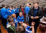 8 October 2016; Kevin Kilbane, Aviva’s FAI Junior Cup Ambassador, paid a trip to Manulla FC to present them with a squad signed Republic of Ireland framed jersey and €1,500 worth of kit and equipment as part of Aviva’s continued support of Junior football clubs through their sponsorship of the FAI Junior Cup. Pictured is former Republic of Ireland player Kevin Kilbane with with a group of young Manulla FC players. Manulla FC in Manulla, Co Mayo. Photo by Sam Barnes/Sportsfile