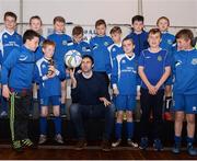 8 October 2016; Kevin Kilbane, Aviva’s FAI Junior Cup Ambassador, paid a trip to Manulla FC to present them with a squad signed Republic of Ireland framed jersey and €1,500 worth of kit and equipment as part of Aviva’s continued support of Junior football clubs through their sponsorship of the FAI Junior Cup. Pictured is former Republic of Ireland player Kevin Kilbane with members of Manulla FC U12s. Manulla FC in Manulla, Co Mayo. Photo by Sam Barnes/Sportsfile