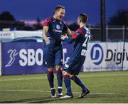8 October 2016; Achille Campion of Sligo Rovers celebrates after scoring his side's first goal with team-mate Liam Martin, right, during the SSE Airtricity League Premier Division match between Dundalk and Sligo Rovers at Oriel Park in Dundalk, Co Louth. Photo by Sportsfile