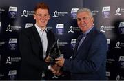 8 October 2016; Niall Mitchell of Westmeath is presented with his Bord Gáis Energy All Ireland GAA Hurling U-21 Team of the Year Award by Ger Cunningham, right, Bord Gáis Energy Judge, at the Bord Gáis Energy Team of the Year Awards in Mansion House. Mansion House, Dawson St, Dublin. Photo by Brendan Moran/Sportsfile