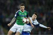 8 October 2016; Oliver Norwood of Northern Ireland in action against Matteo Vitaioli of San Marino during the FIFA World Cup Group C Qualifier match between Northern Ireland and San Marino at Windsor Park in Belfast. Photo by Oliver McVeigh/Sportsfile