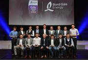 8 October 2016; The Bord Gáis Energy All Ireland GAA Hurling U-21 Team of the Year Award, back row from left, Brian Molloy of Galway, Dan Nevin of Galway, Eoghan O’Donnell of Dublin, Austin Gleeson of Waterford, Niall Mitchell of Westmeath, Stephen Bennett of Waterford, Micháel Harney of Waterford, Andrew Coffey of Tipperary and Shane Barrett of Dublin, with, front from left, Shane Bennett of Waterford, Conor Gleeson of Waterford, Jordan Henley of Waterford, Dave Kirwan, Managing Director, Bord Gáis Energy, Darragh Lyons of Waterford, Patrick Curran of Waterford, and Ronan Lynch of Limerick, at the Bord Gáis Energy Team of the Year Awards at the Mansion House in Dawson St, Dublin. Photo by Brendan Moran/Sportsfile