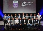 8 October 2016; The Bord Gáis Energy All Ireland GAA Hurling U-21 Team of the Year Award, back row from left, Brian Molloy of Galway, Dan Nevin of Galway, Eoghan O’Donnell of Dublin, Austin Gleeson of Waterford, Niall Mitchell of Westmeath, Stephen Bennett of Waterford, Micháel Harney of Waterford, Andrew Coffey of Tipperary and Shane Barrett of Dublin, with, front from left, Shane Bennett of Waterford, Conor Gleeson of Waterford, Jordan Henley of Waterford, Dave Kirwan, Managing Director, Bord Gáis Energy, Uachtarán Chumann Lúthchleas Gael Aogán Ó Fearghail, Darragh Lyons of Waterford, Patrick Curran of Waterford, and Ronan Lynch of Limerick, at the Bord Gáis Energy Team of the Year Awards at the Mansion House in Dawson St, Dublin. Photo by Brendan Moran/Sportsfile