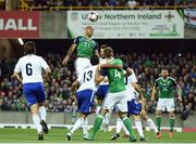8 October 2016; Josh Magennis of Northern Ireland in action against San Marino during the FIFA World Cup Group C Qualifier match between Northern Ireland and San Marino at Windsor Park in Belfast. Photo by Oliver McVeigh/Sportsfile