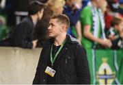 8 October 2016; Ulster rugby player Paddy Jackson ahead of the FIFA World Cup Group C Qualifier match between Northern Ireland and San Marino at Windsor Park in Belfast. Photo by David Fitzgerald/Sportsfile