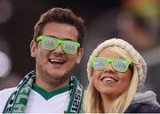 8 October 2016; Northern Ireland fans Gareth Deering and Marti Dines ahead of the FIFA World Cup Group C Qualifier match between Northern Ireland and San Marino at Windsor Park in Belfast. Photo by David Fitzgerald/Sportsfile