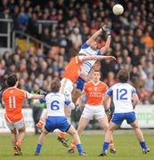 20 February 2011; Neil McAdam, Monaghan, in action against Kieran Toner, Armagh. Allianz Football League, Division 1 Round 2, Armagh v Monaghan, Athletic Grounds, Armagh. Picture credit: Oliver McVeigh / SPORTSFILE