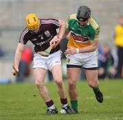 20 February 2011; Shane Dooley, Offaly, in action against Gerard O'Halloran, Galway. Allianz Hurling League, Division 1 Round 2, Offaly v Galway, O'Connor Park, Tullamore, Co. Offaly. Picture credit: Ray McManus / SPORTSFILE