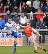 20 February 2011; Mark Downey, Monaghan, in action against Finnian Moriarty, Armagh. Allianz Football League, Division 1 Round 2, Armagh v Monaghan, Athletic Grounds, Armagh. Picture credit: Oliver McVeigh / SPORTSFILE