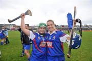 20 February 2011; Caitriona Short, left and Katrina Parrock, Waterford IT, celebrate at the end of the game. Ashbourne Cup Final, University College Cork v Waterford IT, Pearse Stadium, Salthill, Galway. Picture credit: David Maher / SPORTSFILE
