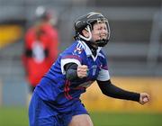 20 February 2011; Katie Power, Waterford IT, celebrates at the end of the game. Ashbourne Cup Final, University College Cork v Waterford IT, Pearse Stadium, Salthill, Galway. Picture credit: David Maher / SPORTSFILE