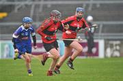 20 February 2011; Miriam Crowley, University College Cork, in action against Michelle Quilty, Waterford IT. Ashbourne Cup Final, University College Cork v Waterford IT, Pearse Stadium, Salthill, Galway. Picture credit: David Maher / SPORTSFILE