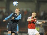 21 February 2011; Daniel North, St Patrick's Athletic, in action against George McMullan, Cliftonville. Setanta Sports Cup, Round 1 First Leg, Cliftonville v St Patrick's Athletic, Solitude, Belfast, Co. Antrim. Picture credit: Oliver McVeigh / SPORTSFILE