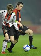 21 February 2011; Christopher Forrester, Bohemians, in action against Craig Walsh, Longford Town. Airtricity League Friendly, Bohemians v Longford Town, Dalymount Park, Dublin. Photo by Sportsfile