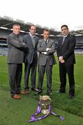 22 February 2011; Pictured at the launch of the Cadbury GAA Football U21 All-Ireland Championship in Croke Park are Cadbury Hero of the Future judges, from left to right, Paul Caffrey, Dermot Earley, Michael O'Domhnaill and Darragh O Sé. Cadbury are delighted to announce that Kerry legend Darragh O’Sé will be added to the judging panel for this year’s Hero of the Future Awards which recognise the outstanding talent of the Cadbury GAA U21 Championship. Past winners of the award include Keith Higgins, Mayo, Fintan Goold, Cork, Killian Young, Kerry, Colm O’Neill, Cork, and Rory O’Carroll, Dublin. For more details log onto www.cadburygaau21.com or join Cadbury GAA Football on facebook. Cadbury GAA Under 21 Football Launch, Croke Park, Dublin. Picture credit: David Maher / SPORTSFILE