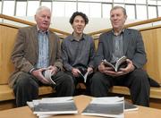 22 February 2011; Author Irial Glynn alongside Cathal Young, left, and Eugene McGee, right, at the book launch of &quot;UCD and the Sigerson&quot; by Irial Glynn. UCD, Belfield, Dublin. Photo by Sportsfile