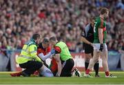 1 October 2016; Donal Vaughan of Mayo is treated for an injury during the GAA Football All-Ireland Senior Championship Final Replay match between Dublin and Mayo at Croke Park in Dublin. Photo by Piaras Ó Mídheach/Sportsfile