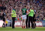 1 October 2016; Donal Vaughan of Mayo is treated for an injury during the GAA Football All-Ireland Senior Championship Final Replay match between Dublin and Mayo at Croke Park in Dublin. Photo by Piaras Ó Mídheach/Sportsfile