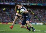 1 October 2016; Stephen Cluxton of Dublin in action against Kevin McLoughlin of Mayo during the GAA Football All-Ireland Senior Championship Final Replay match between Dublin and Mayo at Croke Park in Dublin. Photo by Piaras Ó Mídheach/Sportsfile