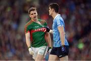 1 October 2016; Diarmuid Connolly of Dublin and Lee Keegan of Mayo tussle during the GAA Football All-Ireland Senior Championship Final Replay match between Dublin and Mayo at Croke Park in Dublin. Photo by Piaras Ó Mídheach/Sportsfile
