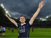 1 October 2016; Dublin captain Stephen Cluxton saultes supporters on Hill 16 after the GAA Football All-Ireland Senior Championship Final Replay match between Dublin and Mayo at Croke Park in Dublin. Photo by Piaras Ó Mídheach/Sportsfile