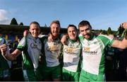 9 October 2016; Baltinglass players from left Jason Kennedy, Kevin Murphy, John McGrath and Mark Staines celebrate after the final whistle at the Wicklow County Senior Club Football Championship Final match between Baltinglass and St Patrick's at County Grounds in Aughrim, Co. Wicklow. Photo by Matt Browne/Sportsfile