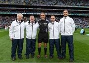 1 October 2016; Referee Maurice Deegan and his umpires ahead of the GAA Football All-Ireland Senior Championship Final Replay match between Dublin and Mayo at Croke Park in Dublin. Photo by Ray McManus/Sportsfile