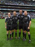 1 October 2016; Referee Maurice Deegan and his match officials David Coldrick, Seán Hurson and Pádraic O'Sullivan, ahead of the GAA Football All-Ireland Senior Championship Final Replay match between Dublin and Mayo at Croke Park in Dublin. Photo by Ray McManus/Sportsfile