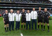 1 October 2016; Referee Maurice Deegan and his match officials ahead of the GAA Football All-Ireland Senior Championship Final Replay match between Dublin and Mayo at Croke Park in Dublin. Photo by Ray McManus/Sportsfile