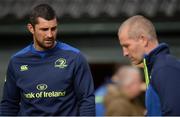 10 October 2016; Rob Kearney, left, of Leinster and senior coach Stuart Lancaster during squad training at UCD in Dublin. Photo by Seb Daly/Sportsfile