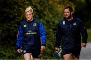 10 October 2016; James Tracy, left, and Michael Bent, of Leinster arrive ahead of squad training at UCD in Dublin. Photo by Seb Daly/Sportsfile