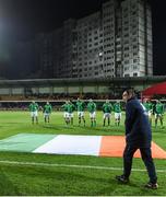 9 October 2016; Martin O'Neill, manager of Republic of Ireland walks out for the start of the FIFA World Cup Group D Qualifier match between Moldova and Republic of Ireland at Stadionul Zimbru in Chisinau, Moldova. Photo by David Maher/Sportsfile