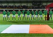 9 October 2016; A general view of the Republic of Ireland team before the start of the FIFA World Cup Group D Qualifier match between Moldova and Republic of Ireland at Stadionul Zimbru in Chisinau, Moldova. Photo by David Maher/Sportsfile